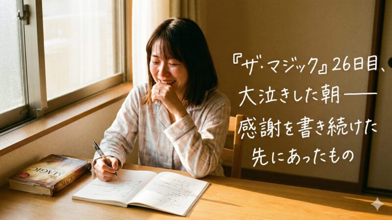 『ザ・マジック』26日目、大泣きした朝―感謝を書き続けた先にあったもの