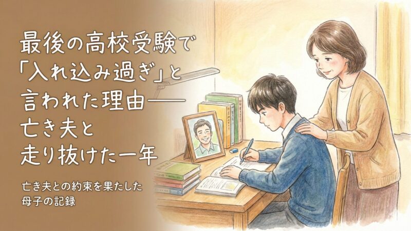 最後の高校受験で「入れ込み過ぎ」と言われた理由―亡き夫と走り抜けた一年